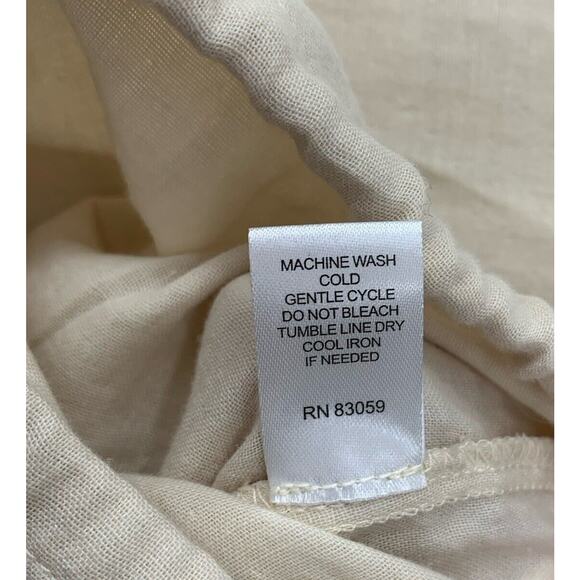 DREW Kylie Top Stone Drawstring Button Front Balloon Sleeve NWT $216 Cotton - Picture 14 of 14